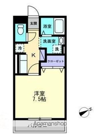 フォレストレガシー(1K/1階)の間取り写真