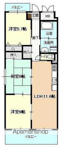 エバーグリーン21(3LDK/2階)の間取り写真