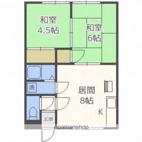 ハイツ本間(2DK/3階)の間取り写真