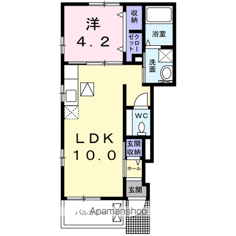 カレントひまわり(1LDK/1階)の間取り写真