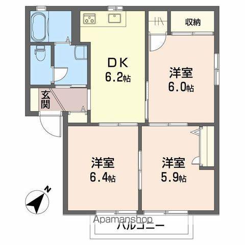 フォレスト北日吉 C棟(3DK/2階)の間取り写真
