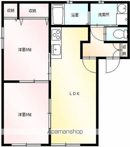ルミエールA(2LDK/2階)の間取り写真