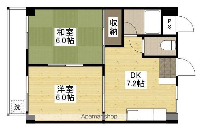 ビレッジ中央(2DK/2階)の間取り写真