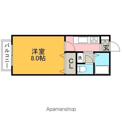 サン・FRIENDS安田(1K/2階)の間取り写真