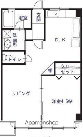 老松通ビル(1LDK/5階)の間取り写真