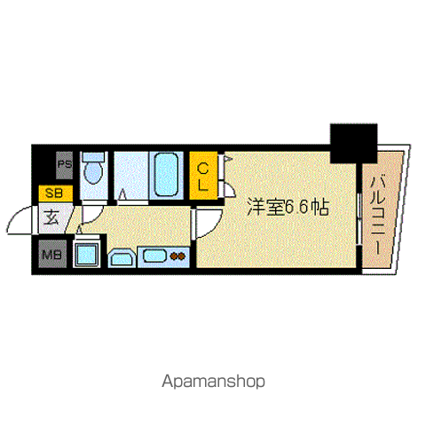 プレサンス千種駅前ネオステージ(1K/6階)の間取り写真