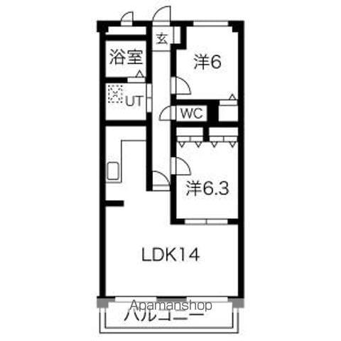 和泉乃郷 I号館(2LDK/3階)の間取り写真