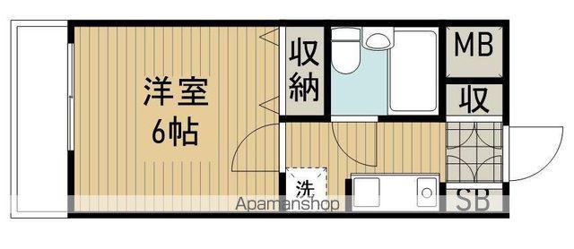 ピア清水(1K/4階)の間取り写真