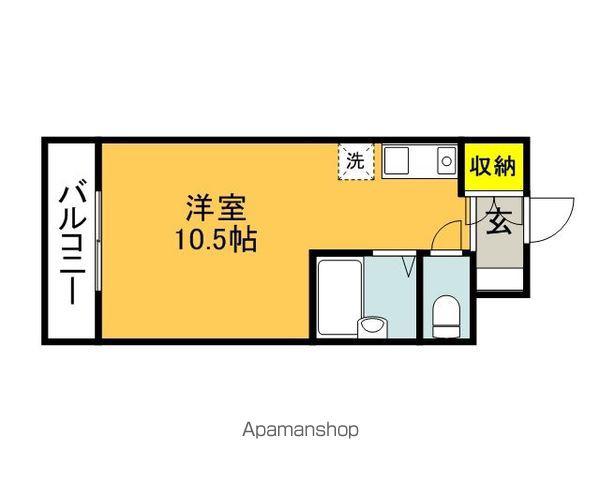 クレアトゥール46(ワンルーム/4階)の間取り写真