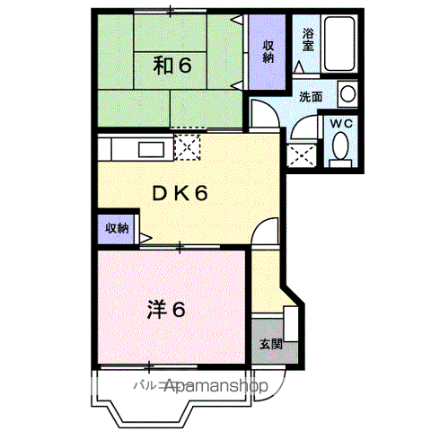 プリマベーラ古国府Ⅱ(2DK/1階)の間取り写真