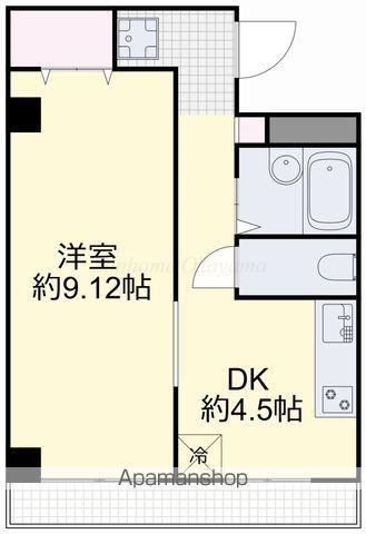 プラーナ富町(1DK/2階)の間取り写真