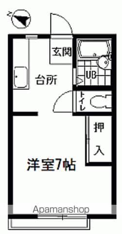 ワンルーム小名浜(1K/1階)の間取り写真