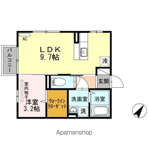 ネージュSⅡ(1LDK/2階)の間取り写真