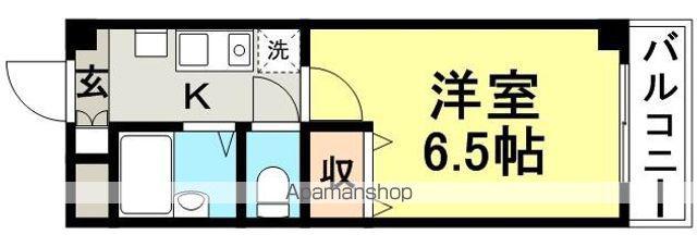 リーガルコート塚口(1K/3階)の間取り写真