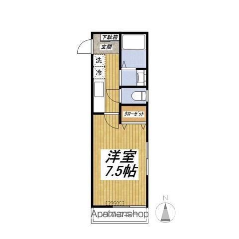 ハイツクローバー千早 A(1K/2階)の間取り写真