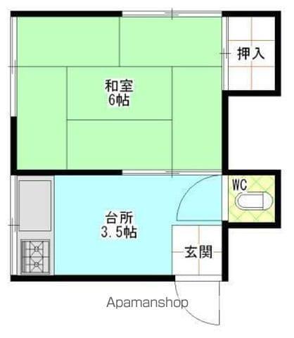 二見荘(1K/1階)の間取り写真