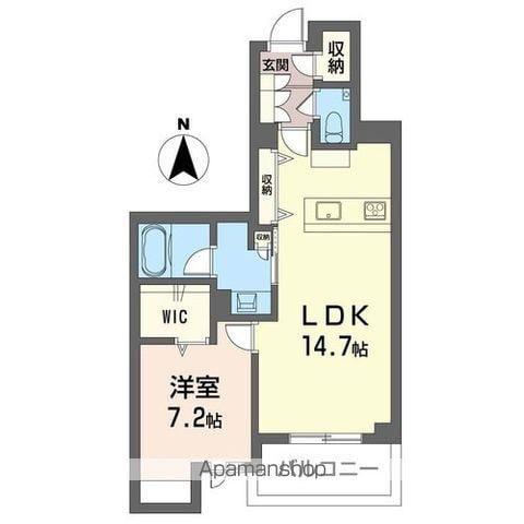 埼京線 北戸田駅 徒歩19分 3階建 築2年(1LDK/1階)の間取り写真