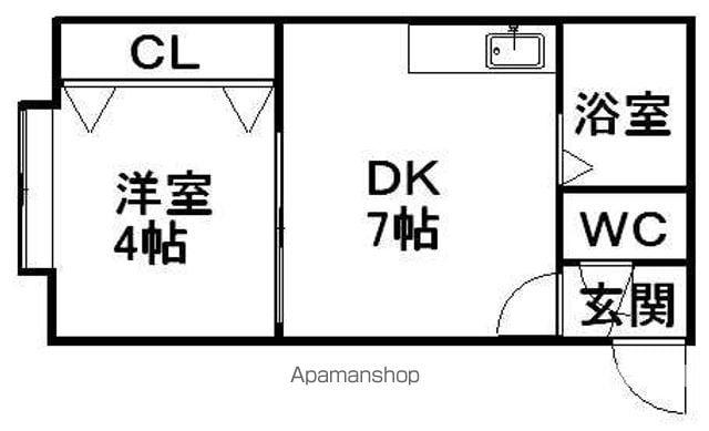 アークコート栄通6丁目(1DK/2階)の間取り写真