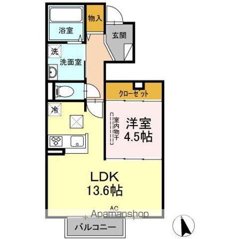 セジュールちさとⅡ・Ⅲ Ⅱ(1LDK/1階)の間取り写真