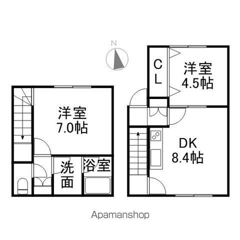 FORT・KNOX南郷(2DK/2階)の間取り写真