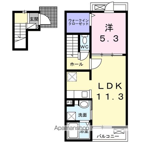 ハイツ HAYASHI 1(1LDK/2階)の間取り写真