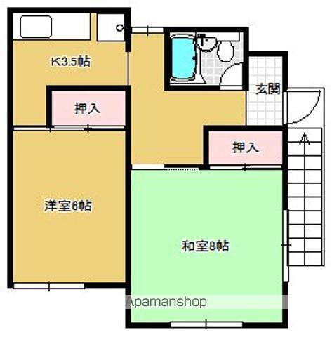 第2コーポ川崎(2K/2階)の間取り写真