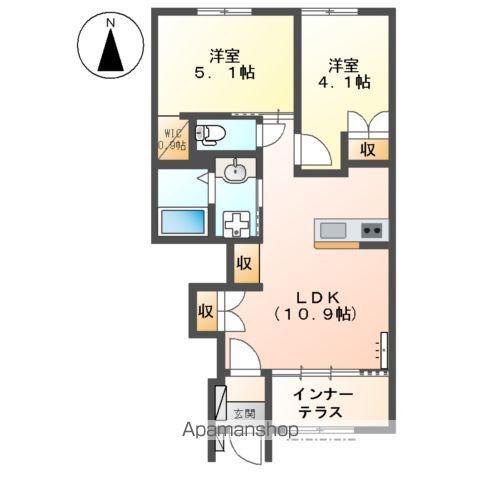 グルーヴィⅡ(2LDK/1階)の間取り写真