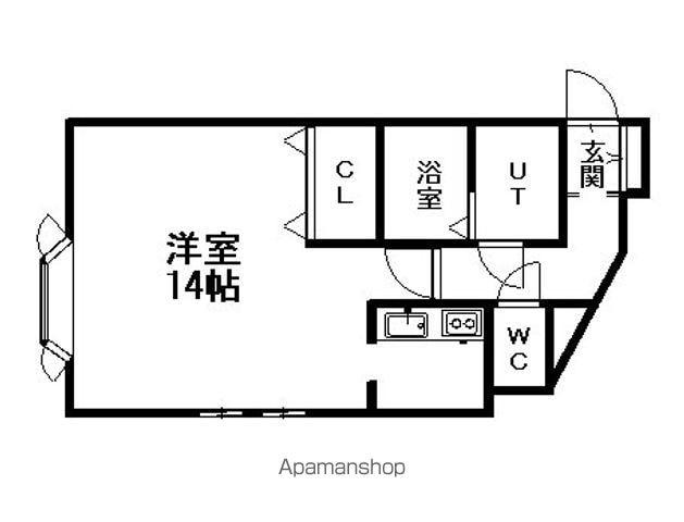 エルムⅡ(1K/2階)の間取り写真