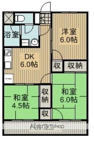 第5サンテラス吉田(3DK/4階)の間取り写真