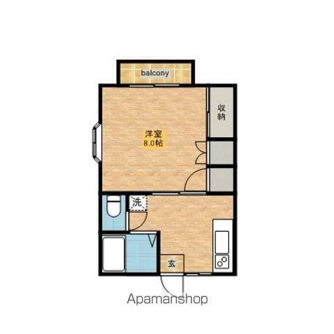 つかさコーポ(1K/1階)の間取り写真