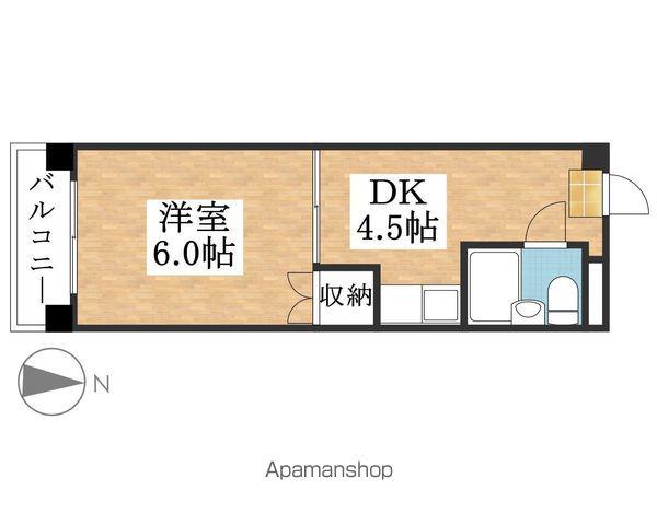 シュロス小川(1K/4階)の間取り写真