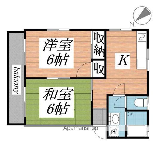 シャングリラ(2K/1階)の間取り写真