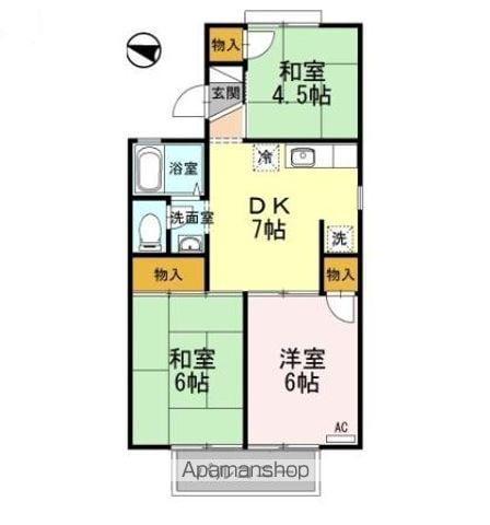 セジュール周南 A(3DK/2階)の間取り写真