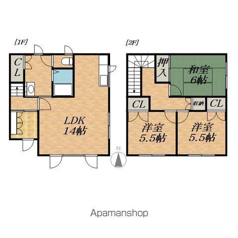 サンハイツA(3LDK/1階)の間取り写真