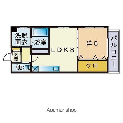PADORE(1LDK/2階)の間取り写真