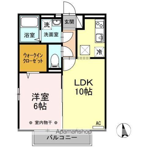 コルリス B棟(1LDK/1階)の間取り写真