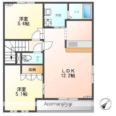 SKY LARK(2LDK/2階)の間取り写真