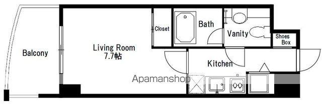 アーカスハウス(1K/6階)の間取り写真