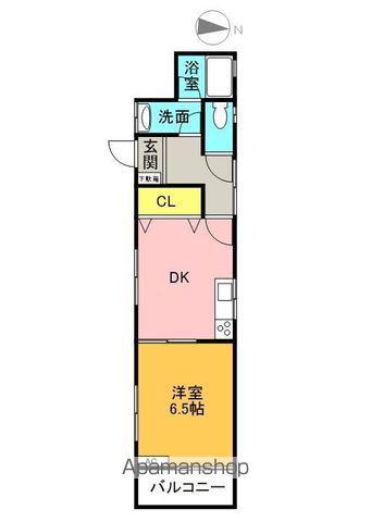 レオハイツ(1DK/1階)の間取り写真