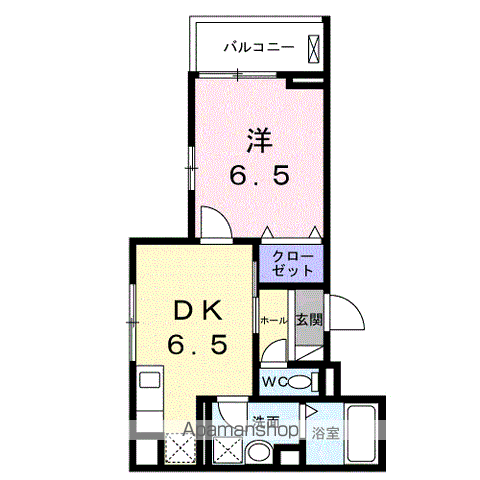 エルグ2(1DK/1階)の間取り写真