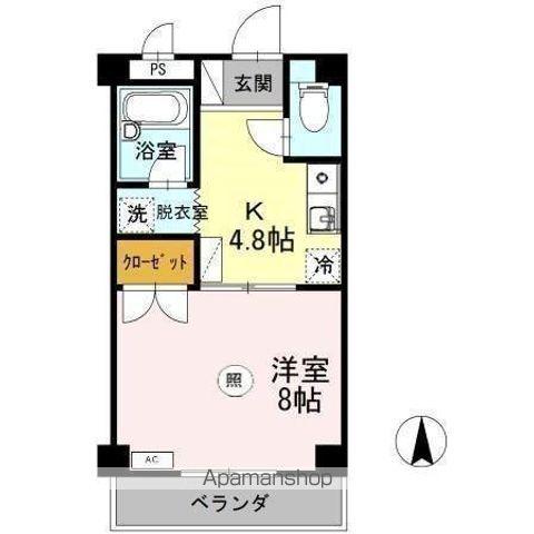 大安寺マンション(1K/2階)の間取り写真