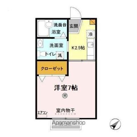 メゾンドノア(1K/2階)の間取り写真