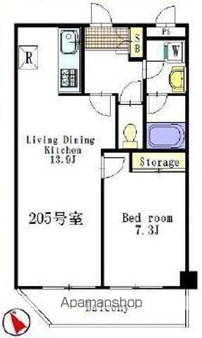 ソフィア中落合(1LDK/2階)の間取り写真