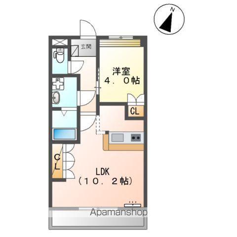 オアシスヒロミ(1LDK/2階)の間取り写真