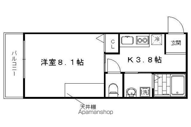 MESA VERDE 桂(1K/3階)の間取り写真