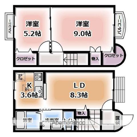 COUR VERTE(2LDK)の間取り写真