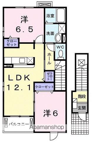 フォーリストクスジⅠ(2LDK/2階)の間取り写真