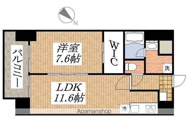 プライムコート立川(1LDK/12階)の間取り写真