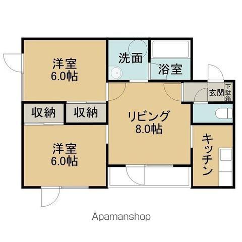 アユミハイツ(2DK/2階)の間取り写真