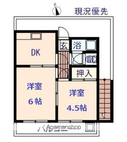 高垣アパート(2K/2階)の間取り写真